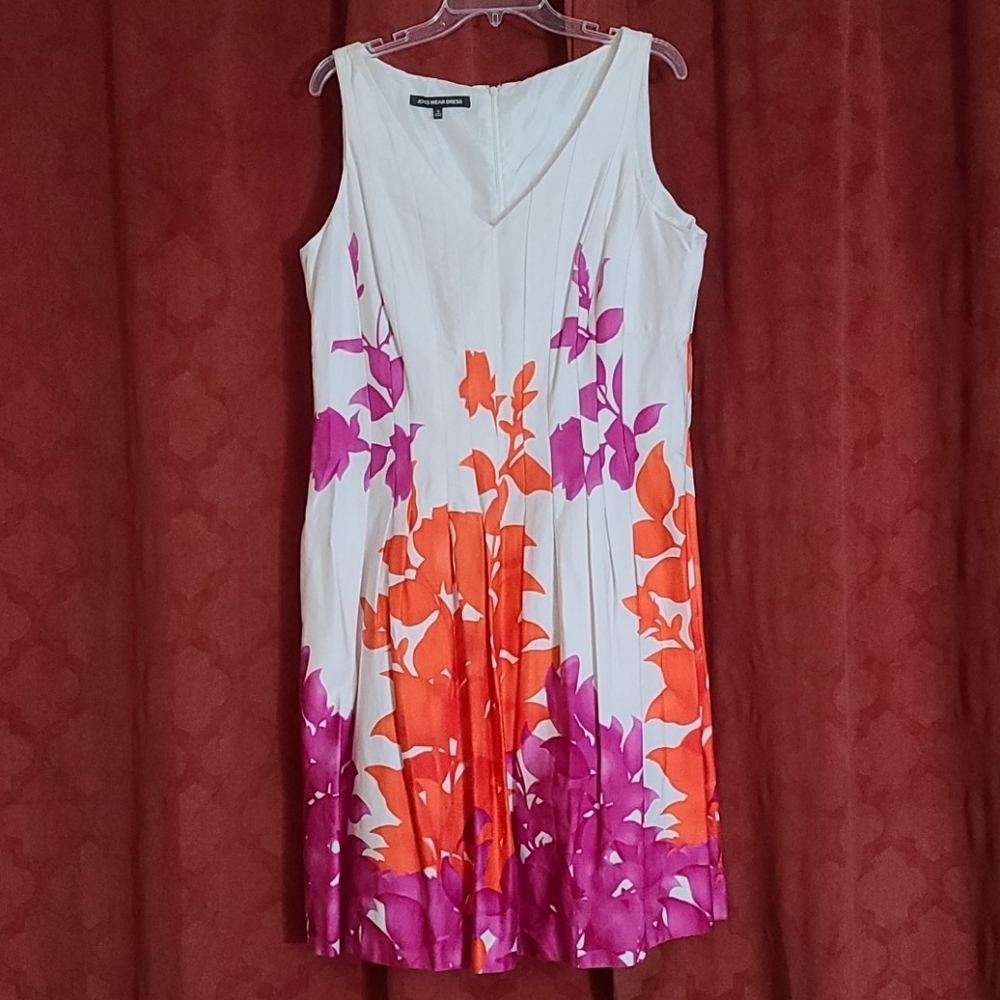 Jones Wear Fit and Flair Women's 16 Floral Dress